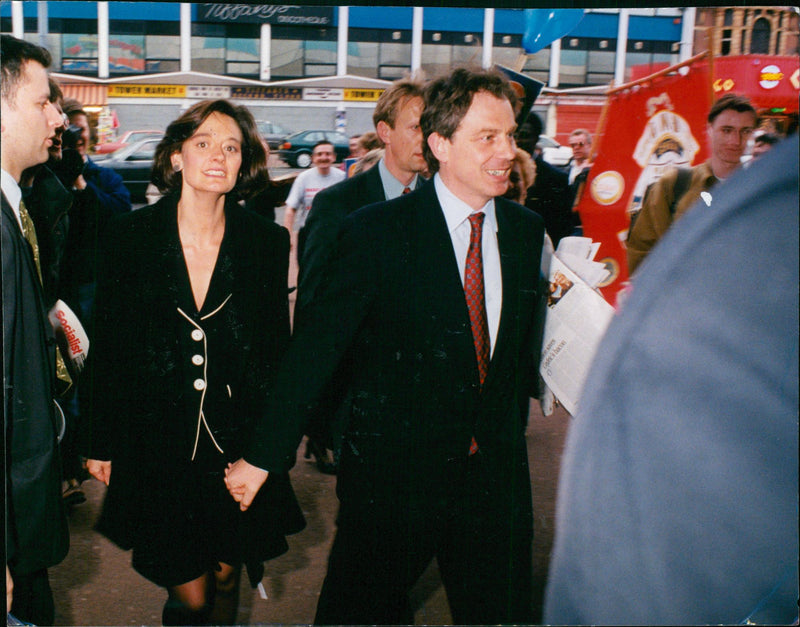 Tony Blair and his wife Cherie. - Vintage Photograph