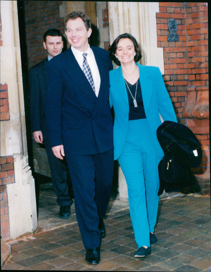 Tony Blair and his wife Cherie. - Vintage Photograph