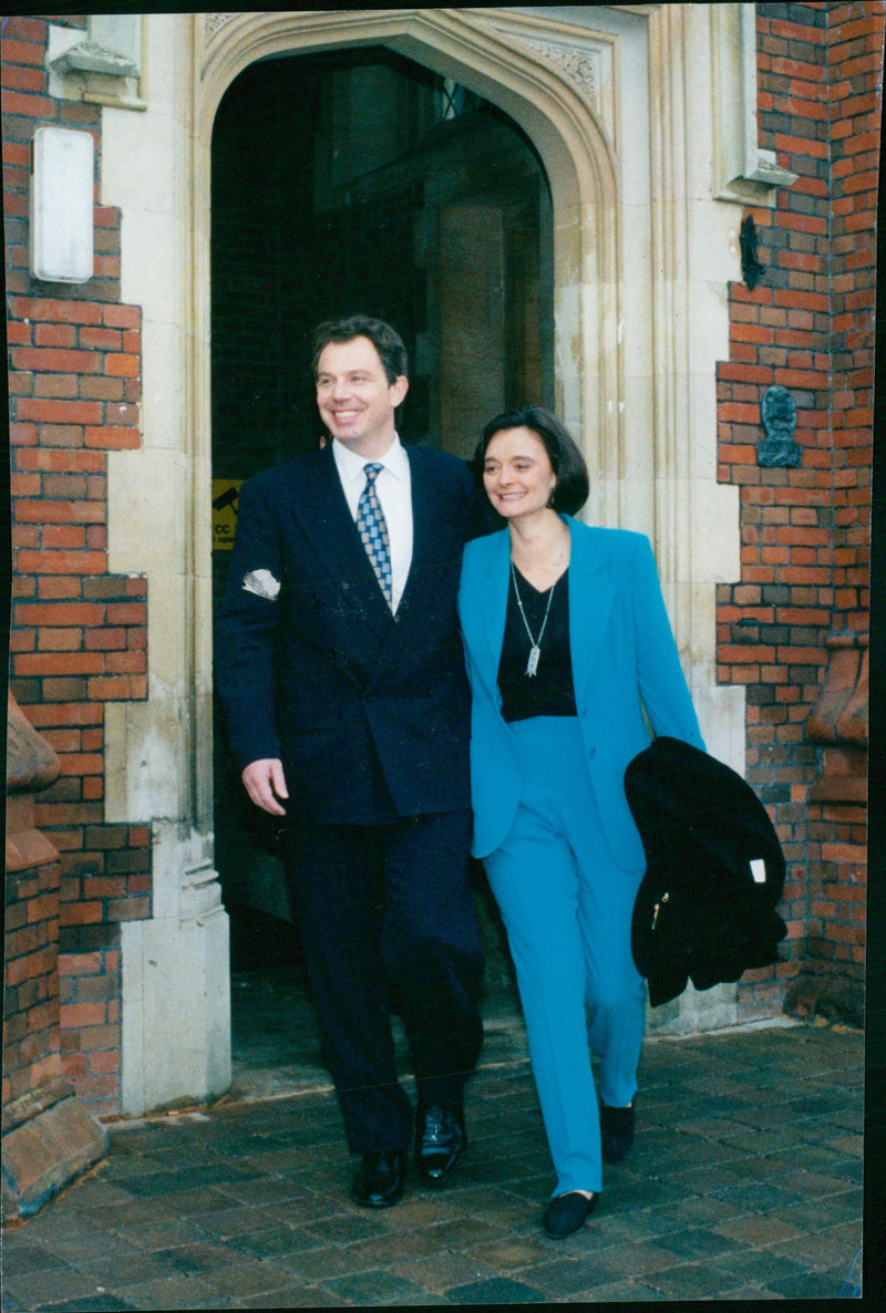 Tony Blair and his wife Cherie. - Vintage Photograph