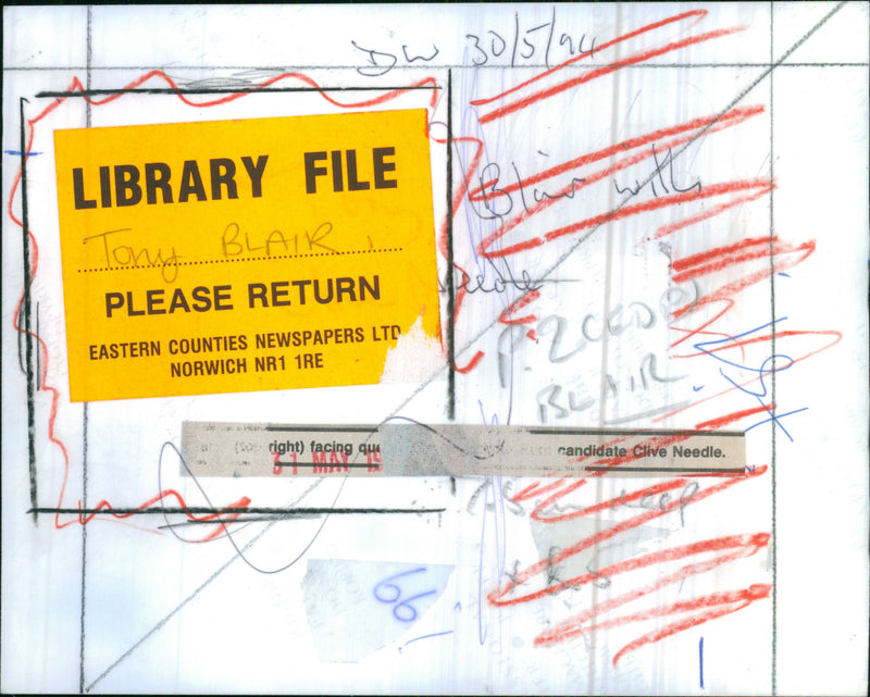 Tony Blair with Clive Needle - Vintage Photograph