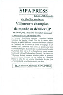 1997 ROSSE TICIT MCLAREN PAUL FERRARI PRESS PARIS CHAMPION - Vintage Photograph