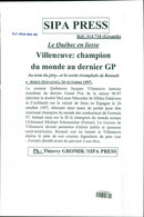 1997 ROSSE TICIT MCLAREN PAUL FERRARI PRESS PARIS CHAMPION - Vintage Photograph