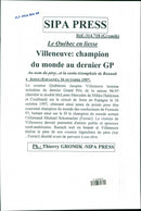 1997 ROSSE TICIT MCLAREN PAUL FERRARI PRESS PARIS CHAMPION - Vintage Photograph