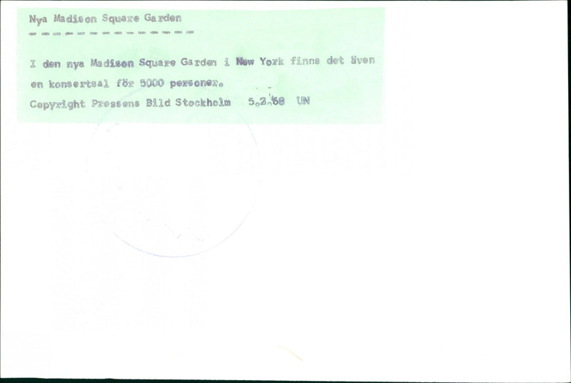 MADISON SQUARE GARDEN concert hall - Vintage Photograph