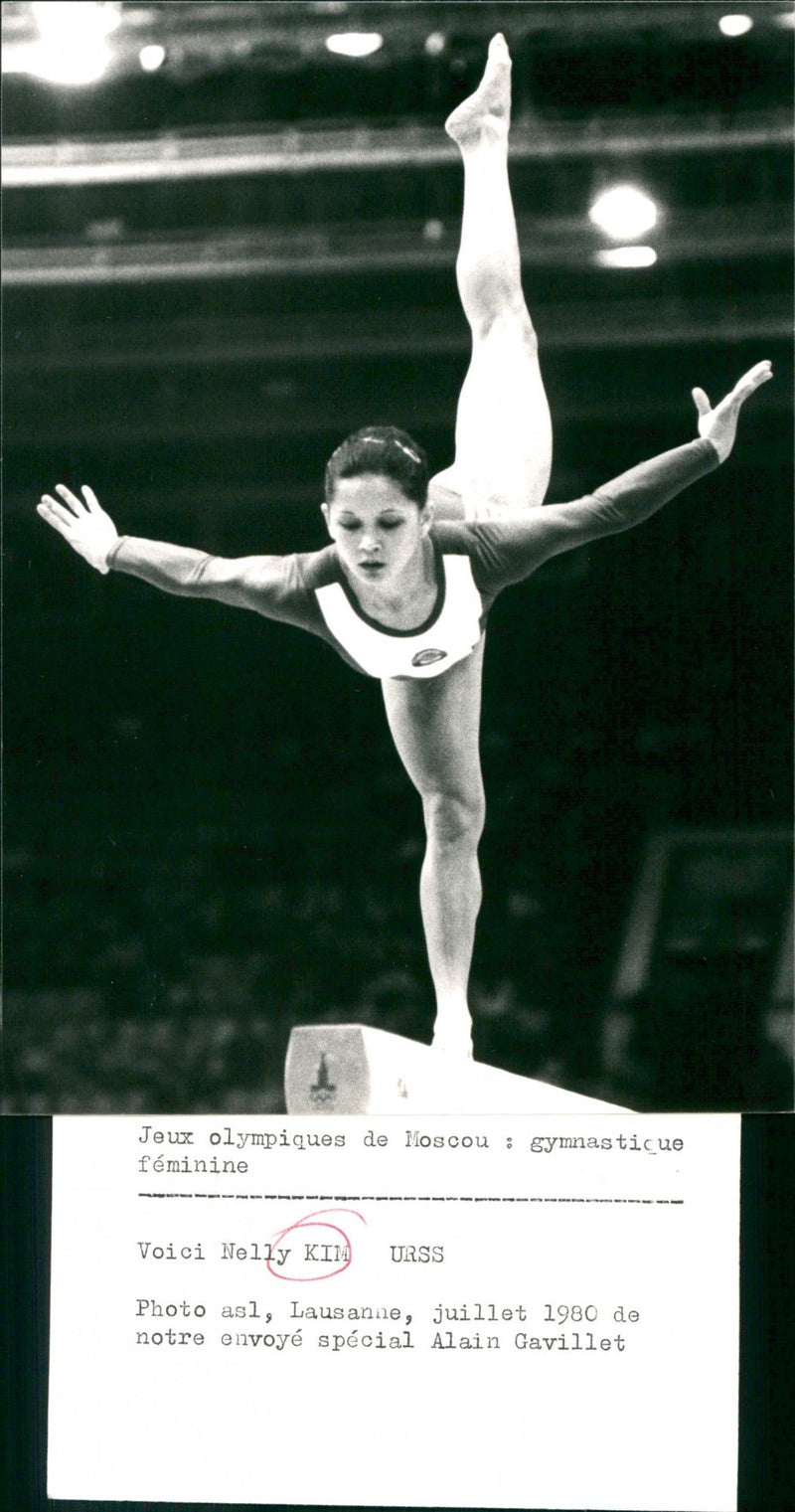 Nelly Kim is a Female Soviet Gymnastics - Vintage Photograph