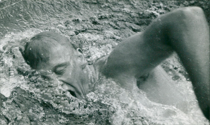BjÃ¶rn Borg, swimming - Vintage Photograph