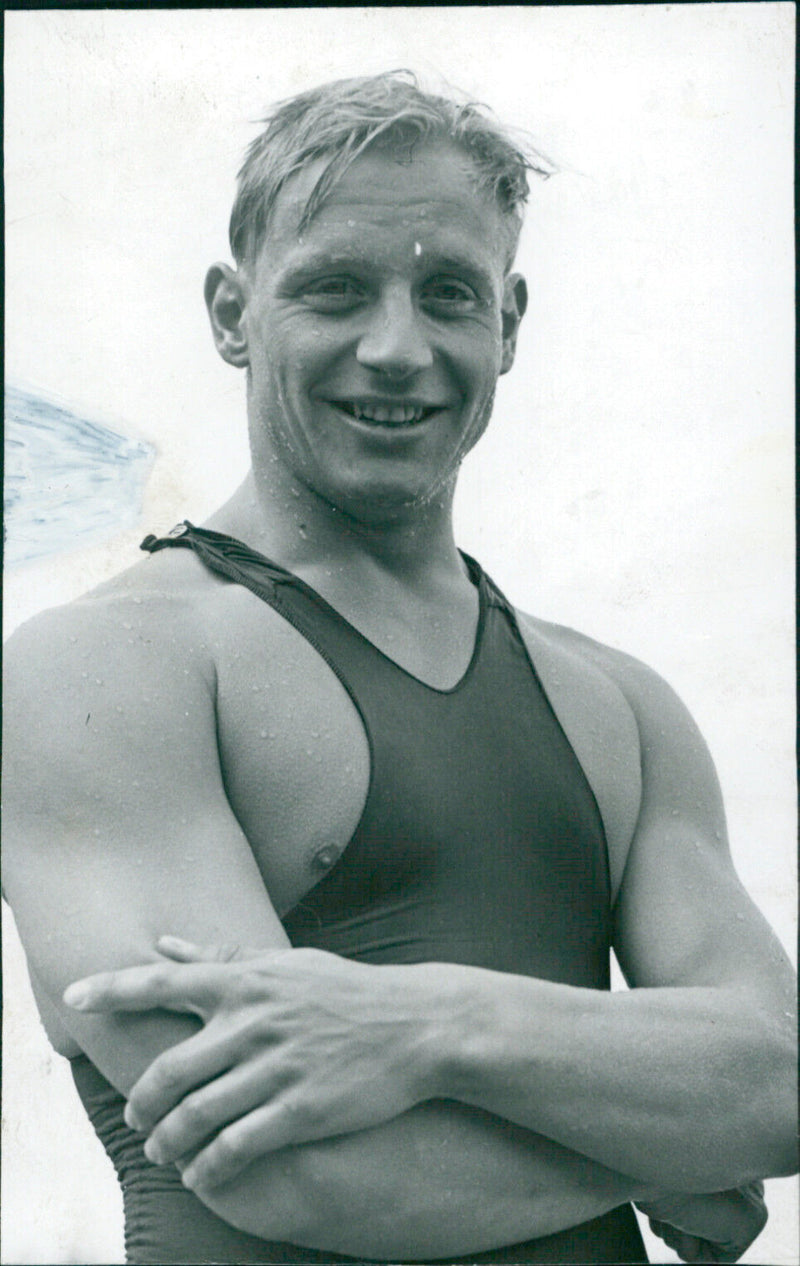 Björn Borg, swimming - Vintage Photograph