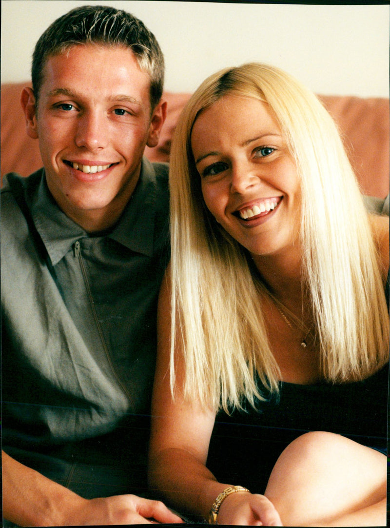 Welsh footballer Craig Bellamy with his partner Claire - Vintage Photograph