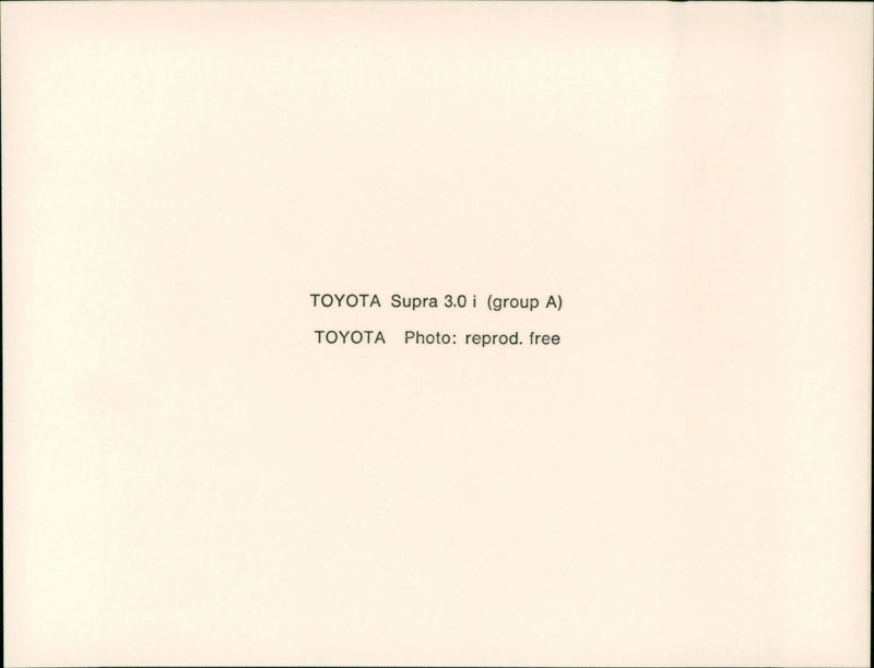 Toyota Supra 3.0 i - Vintage Photograph