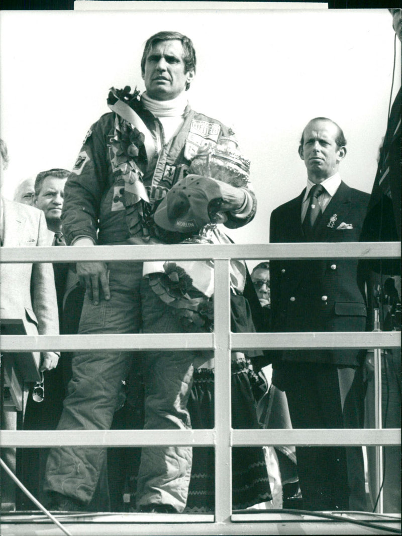 Carlos Reutemann with the Duke of Kent. - Vintage Photograph