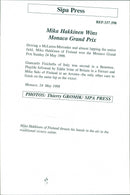 1998 BIST OMPUT ASSOCH WARS EINER HAKKINEN EPA SECOND FERRARI PRESS BRITAIN ITALY - Vintage Photograph