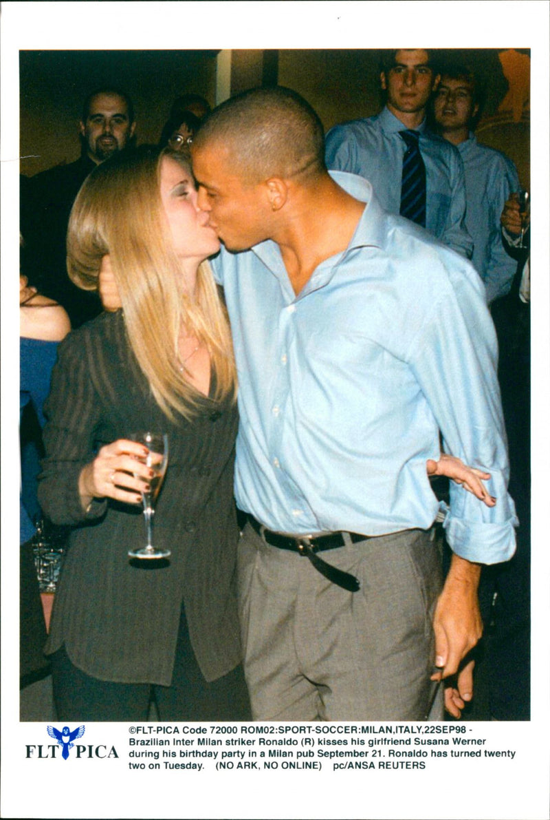 Ronaldo Luís Nazário de Lima and Susana Werner. - Vintage Photograph