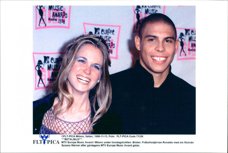 Ronald, with his girlfriend Susana Werner after MTV Europe Music Award. - Vintage Photograph