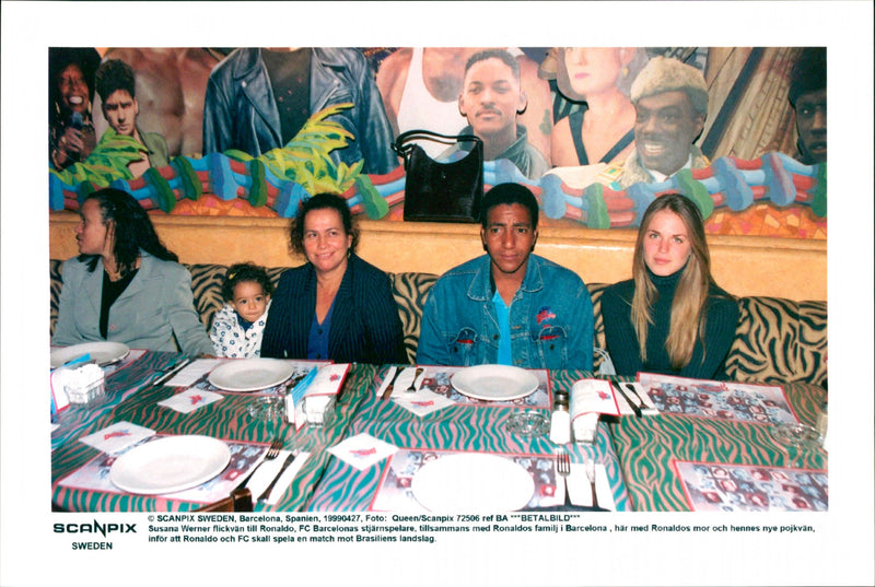 Susana Werner together with Ronaldo's family. - Vintage Photograph