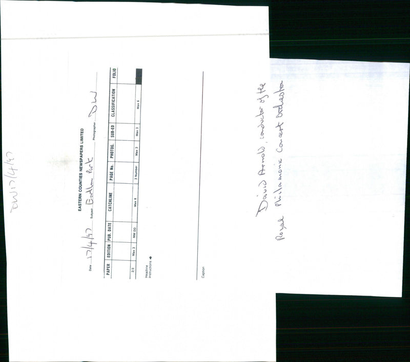 DAVID ROYAL CONCERT - Vintage Photograph