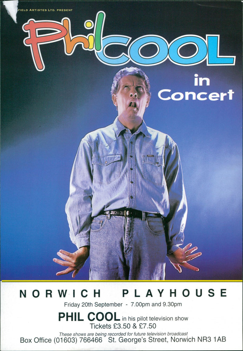 Phil Cool in Concert at Norwich Playhouse. - Vintage Photograph