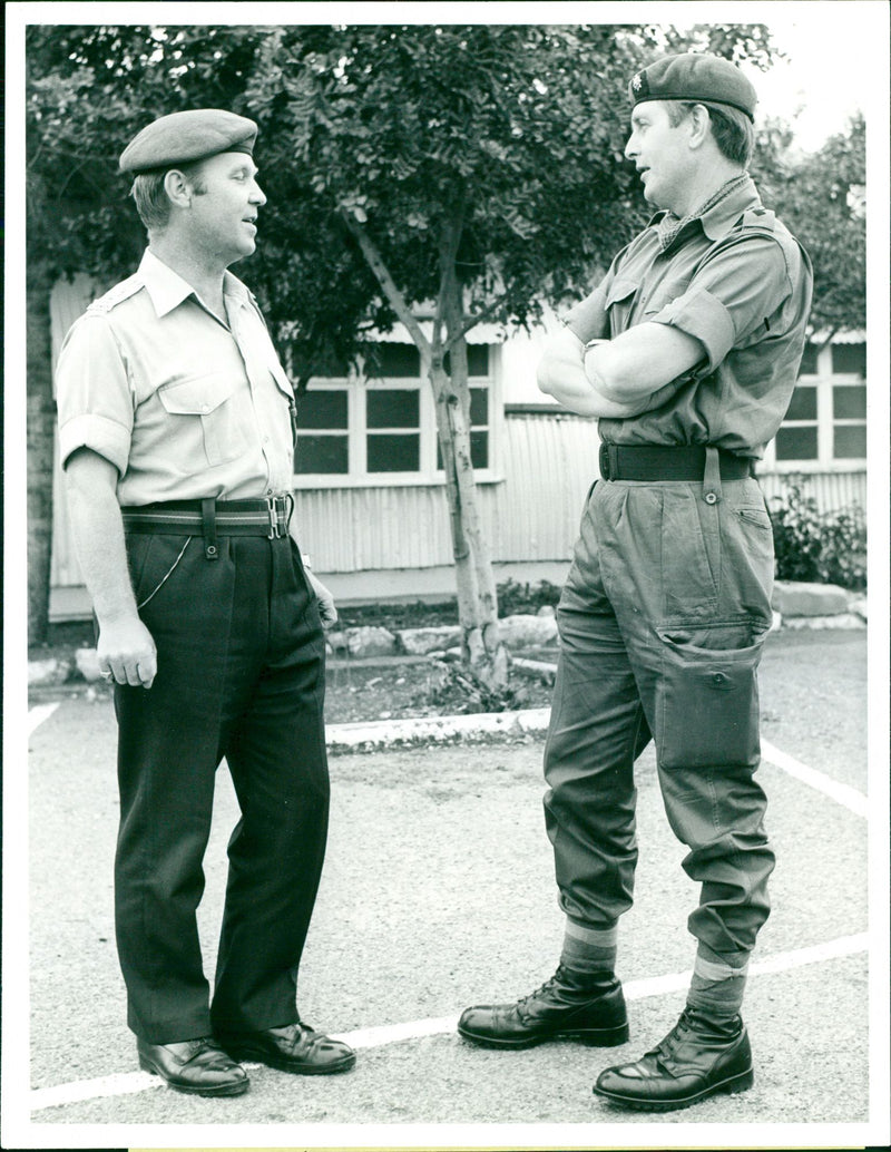 Battalion Commanding Officer Lt.-Col. Michael Aris and Lt. Bill Gordon - Vintage Photograph