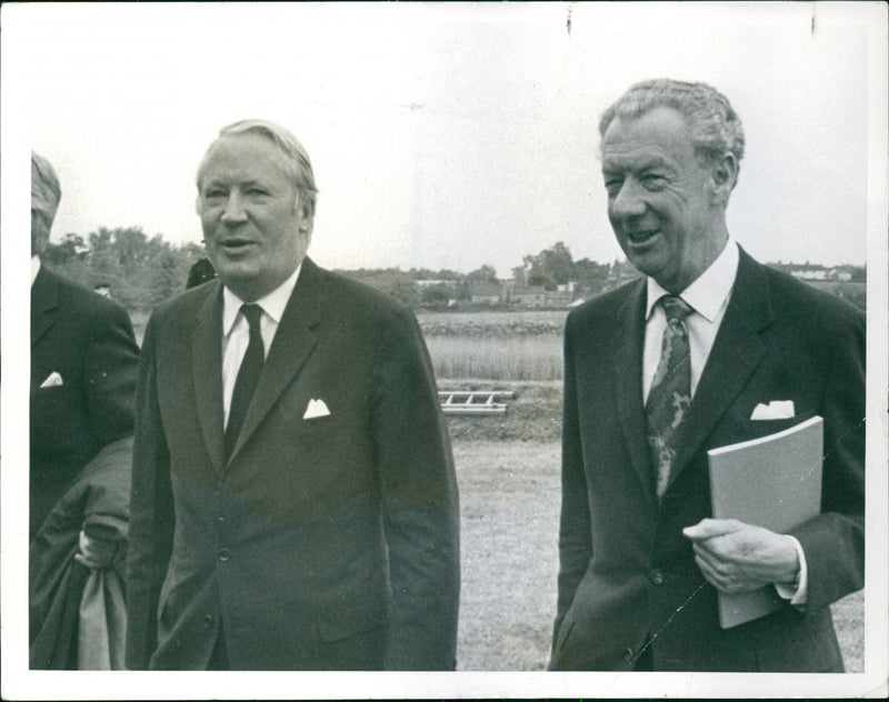 Benjamin Britten with Edward Heath - Vintage Photograph