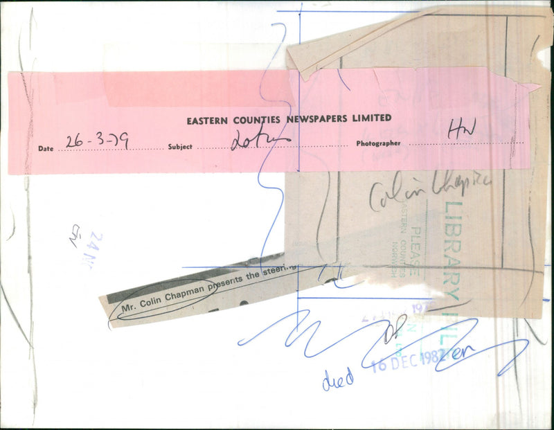 Colin Chapman of Lotus Cars - Vintage Photograph