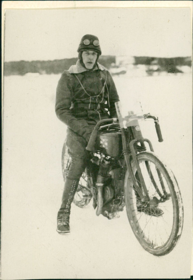 Pettersson Helmer Motorcyclist - Vintage Photograph