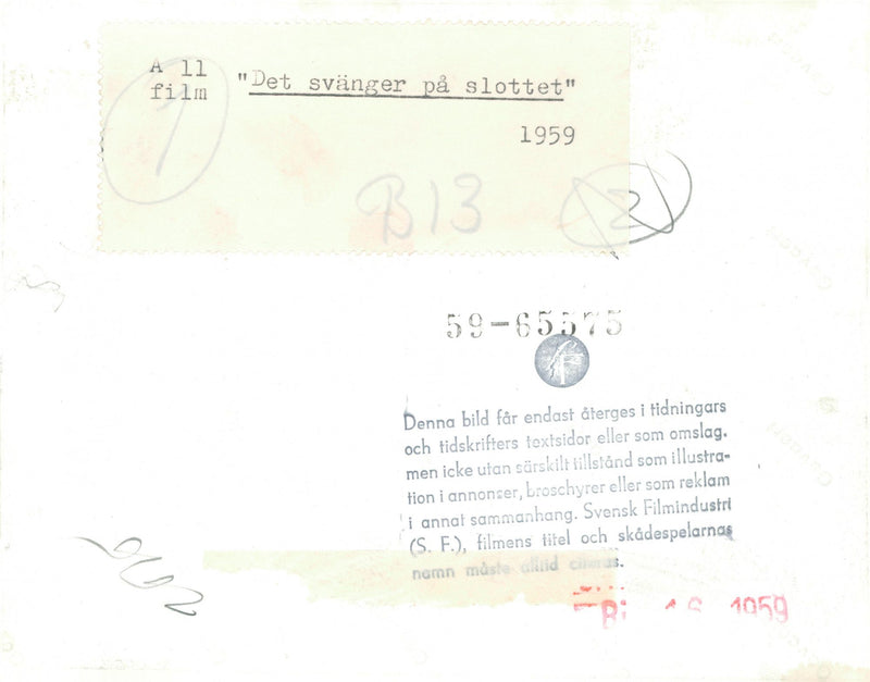 Model from the film Det svÃ¡nger pÃ¡ slottet - Vintage Photograph