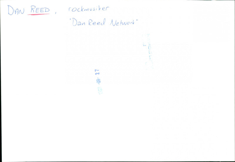 Dan Reed Rock Musician - Vintage Photograph