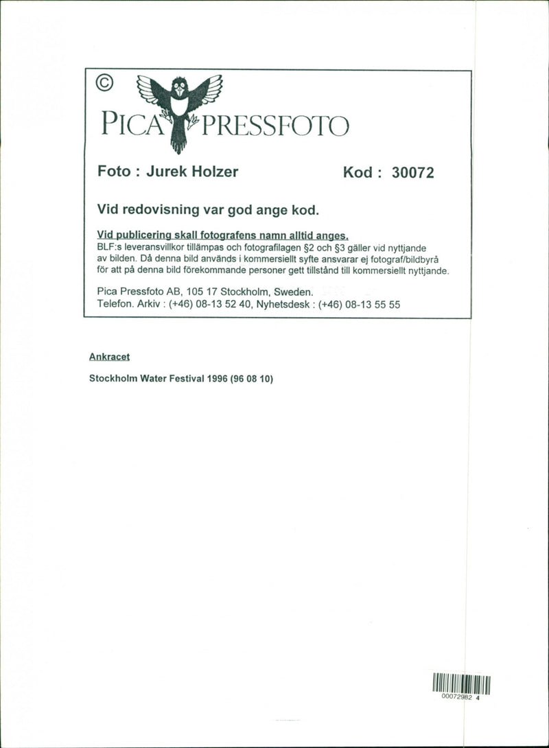 1996 LANDSCAPE ARLA NMJOLK TELEPHONE SWEDEN FESTIVAL - Vintage Photograph