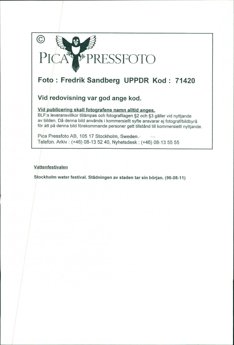 1996 LANDSCAPE ARLA NMJOLK SWEDEN RESPONS FESTIVAL - Vintage Photograph