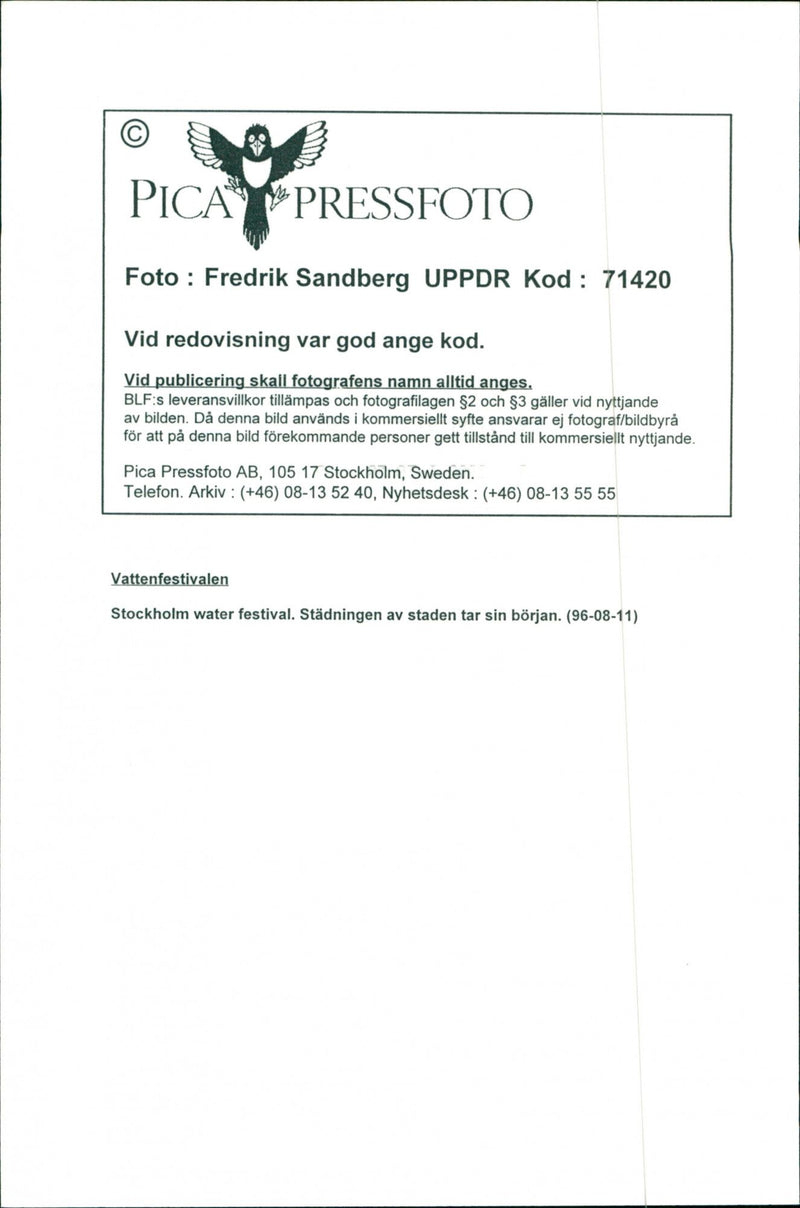 1996 LANDSCAPE ARLA NMJOLK TELEPHONE SWEDEN FESTIVAL - Vintage Photograph