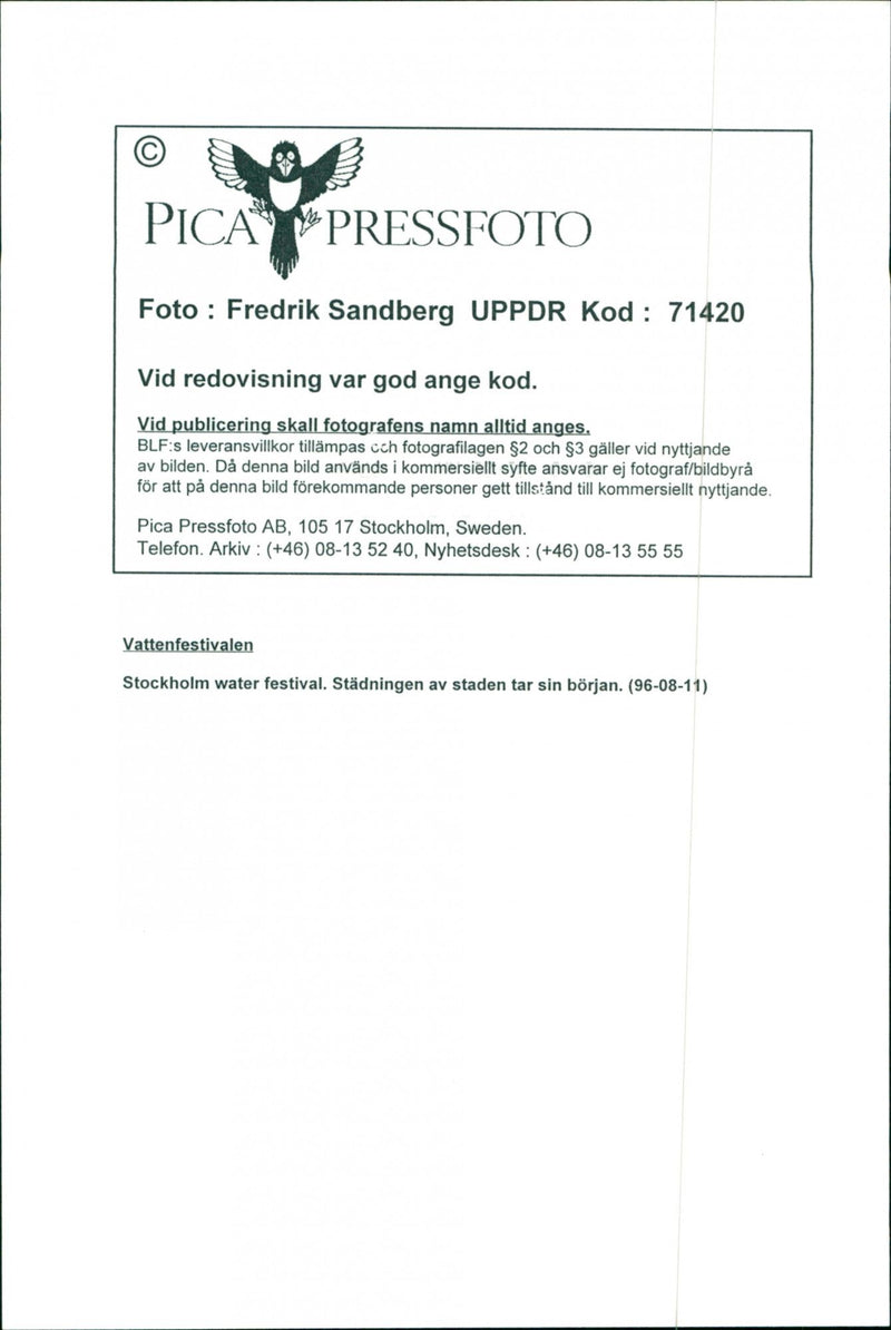 1996 LANDSCAPE ARLA NMJOLK SWEDEN RESPONS FESTIVAL - Vintage Photograph