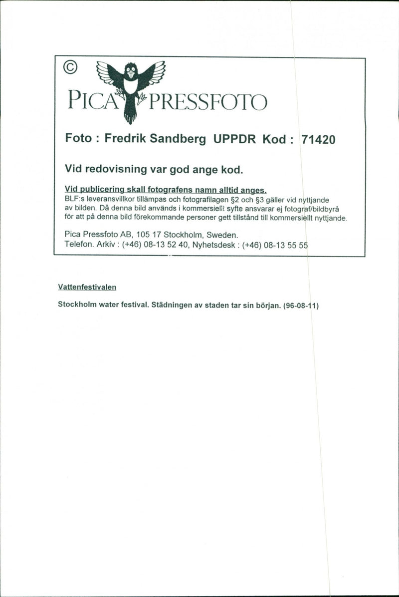 1996 LANDSCAPE ARLA NMJOLK SWEDEN RESPONS FESTIVAL - Vintage Photograph