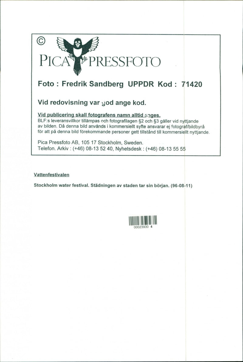 1996 LANDSCAPE ARLA NMJOLK SWEDEN RESPONS FESTIVAL - Vintage Photograph