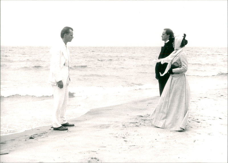 Stefan Sauk, Stellan Skarsgard and Pia Vieth. - Vintage Photograph