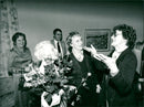 Swedish librarian Elsa Olenius with writer Astrid Lindgren - Vintage Photograph