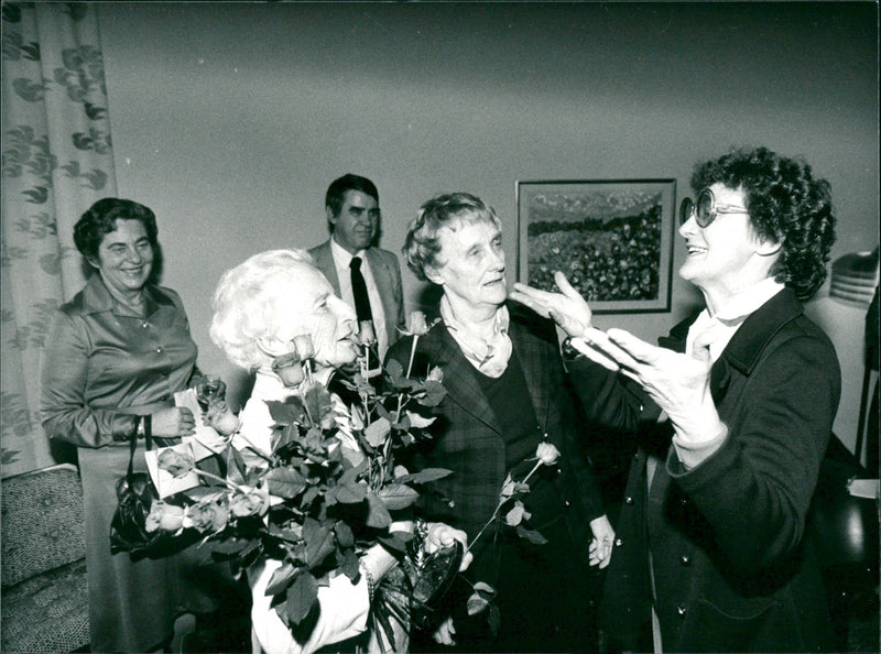 Swedish librarian Elsa Olenius with writer Astrid Lindgren - Vintage Photograph