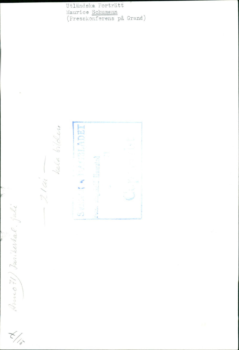 Maurice Schumann, French Politician. - Vintage Photograph