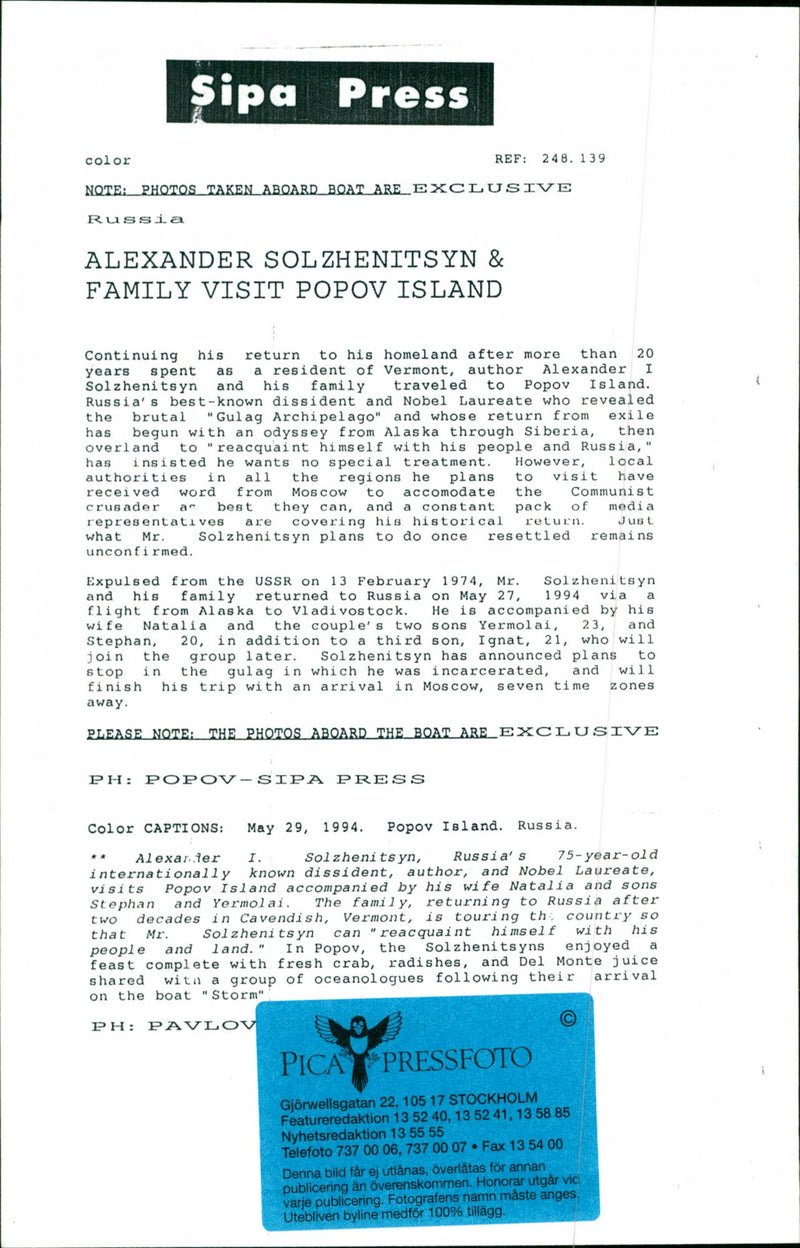 Aleksandr Solzhenitsyn - Vintage Photograph