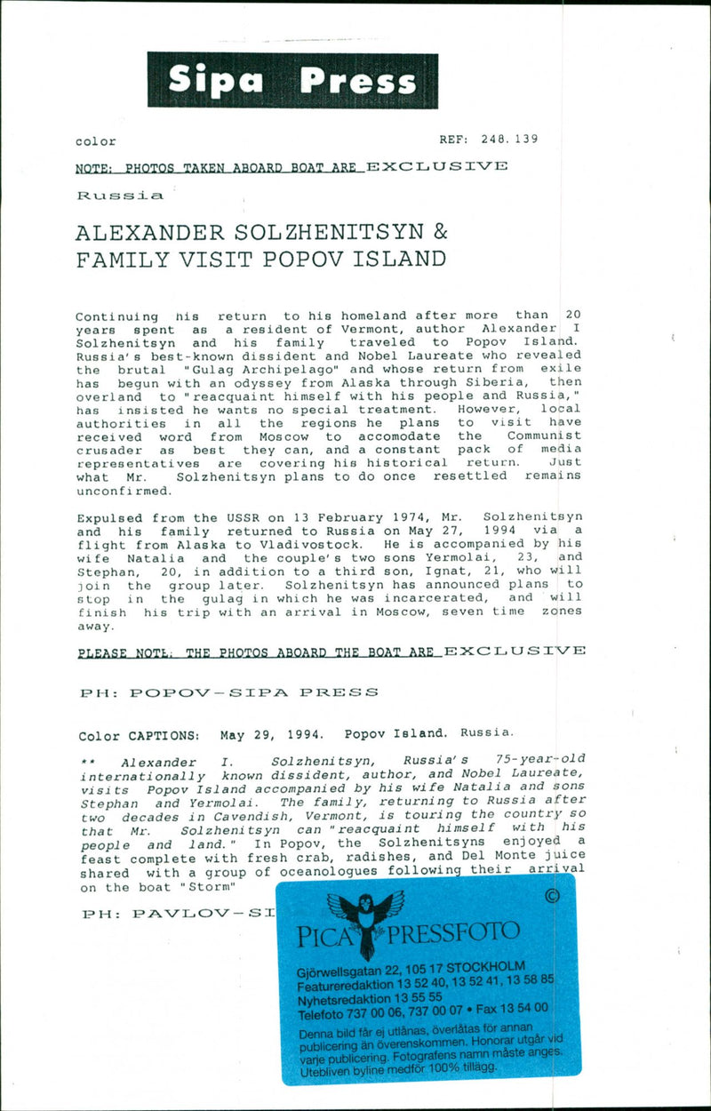 Aleksandr Solzhenitsyn - Vintage Photograph