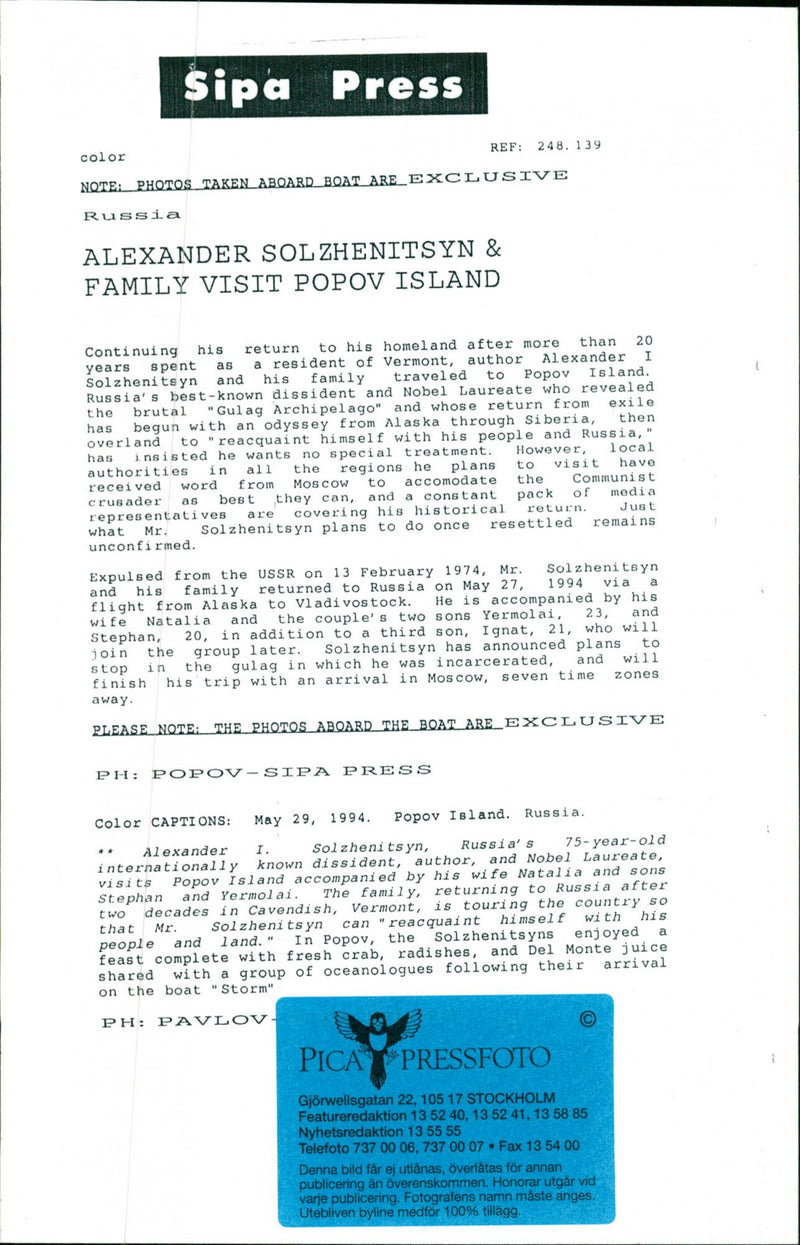 Aleksandr Solzhenitsyn - Vintage Photograph