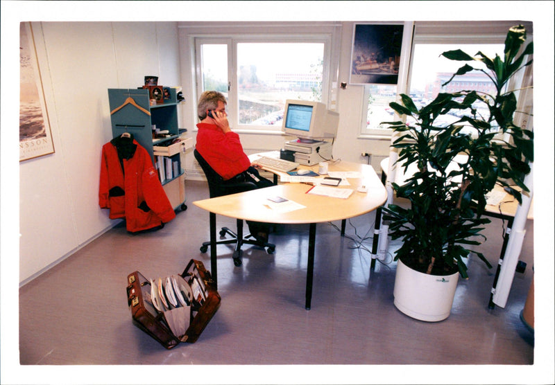 TELEPHONE SWEDEN RESPONSIBLE COW LANDSCAPE WHERE - Vintage Photograph