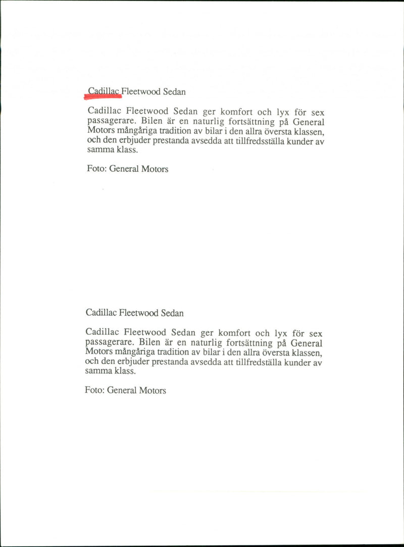 Cadillac Cars - Vintage Photograph