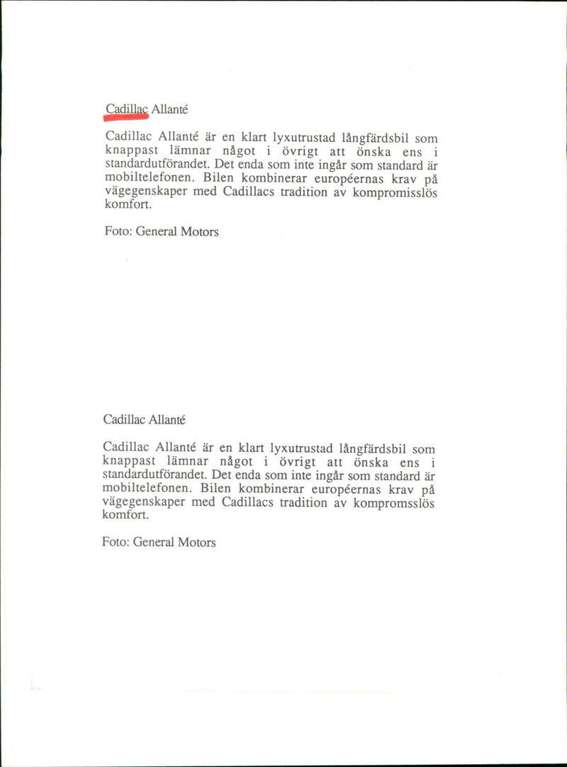 Cadillac Cars - Vintage Photograph