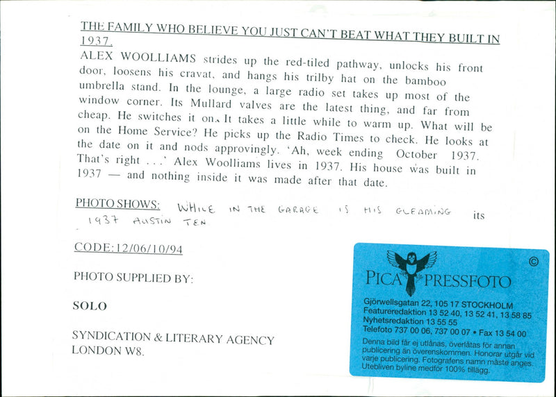 Cars: Austin: Alex Woolliams - Vintage Photograph