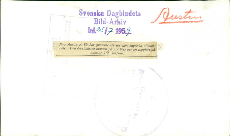 Cars: Austin A 99 - Vintage Photograph