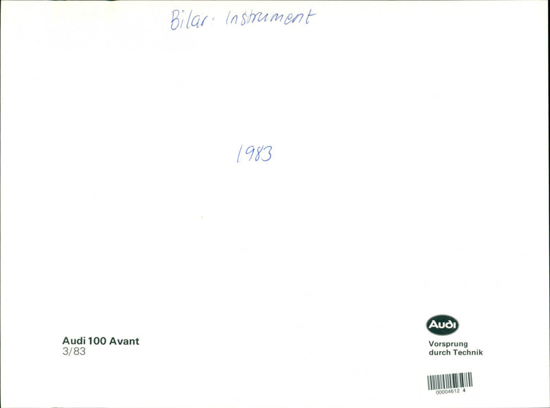 CARS: Instrument etc - Vintage Photograph