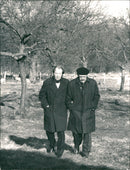Aleksandr Solzhenitsyn and Heinrich Boll. - Vintage Photograph