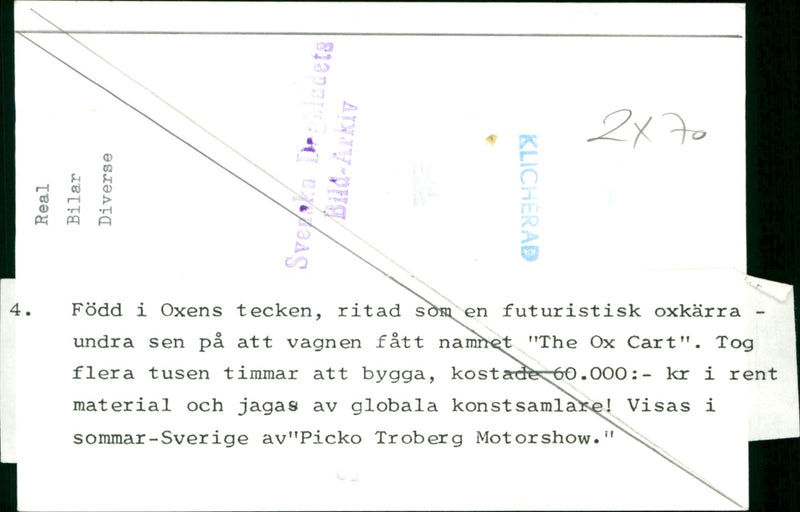 Cars : Old Cars, The Ox Cart - Vintage Photograph