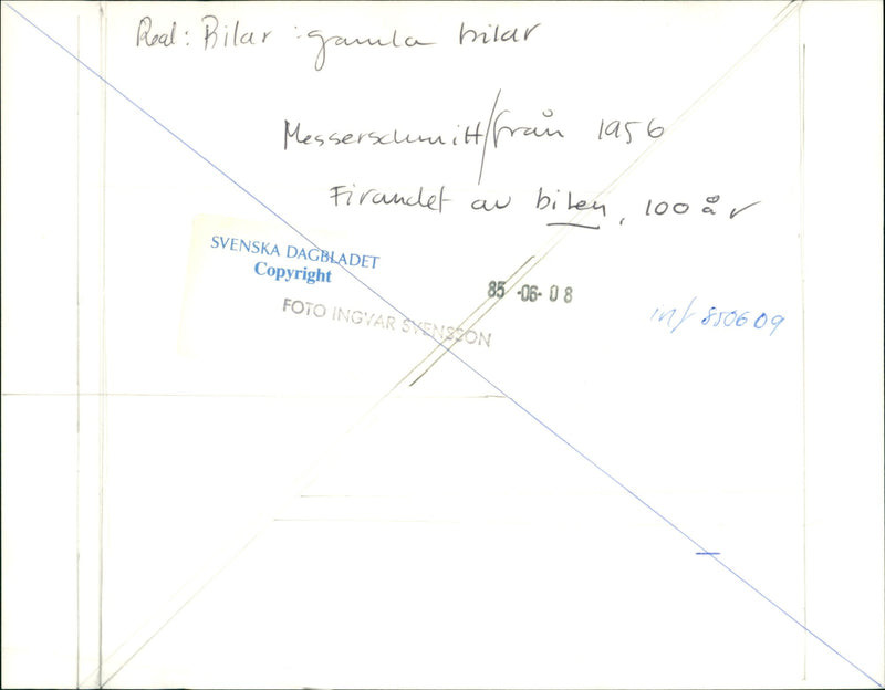 1985 MESSERSCHMITT BIT INGAR YEARS CARS QUANTUM FOTO DAIBADE CEL - Vintage Photograph