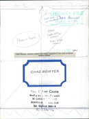 Chaz Bowyer - Vintage Photograph