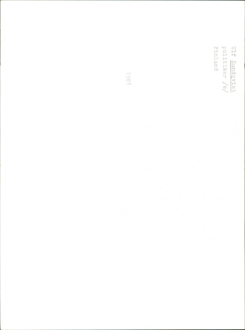 Ulf Sundqvist, politician Finland. - Vintage Photograph